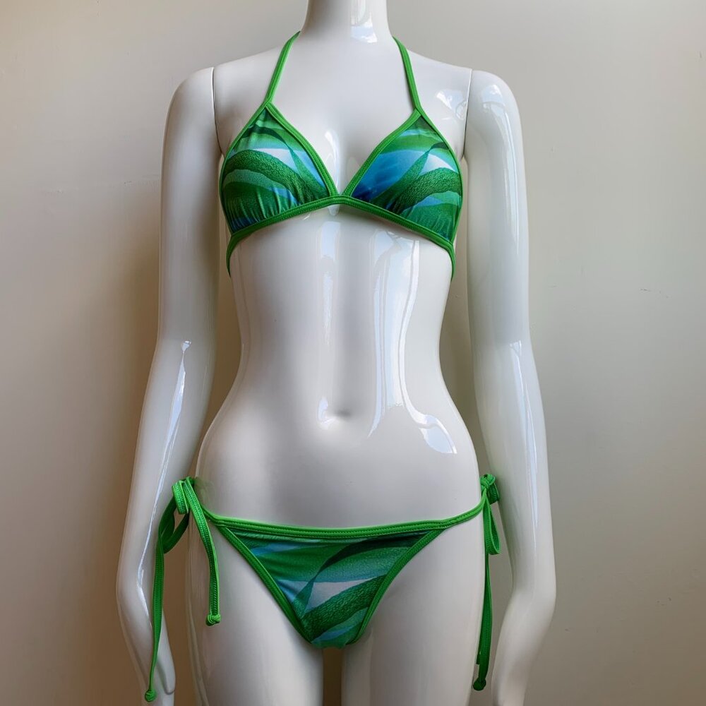 Aaron Chang Green fern reversible bikini